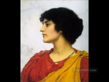  cabeza Pintura - Cabeza de niñas italianas 1902 dama neoclásica John William Godward